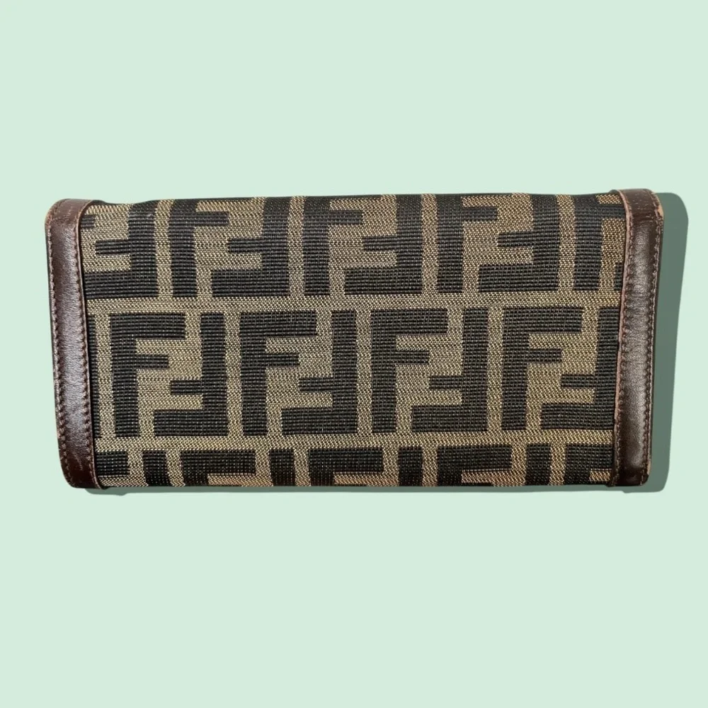 Fendi Zucca Monogram Vintage Continental Long Wallet